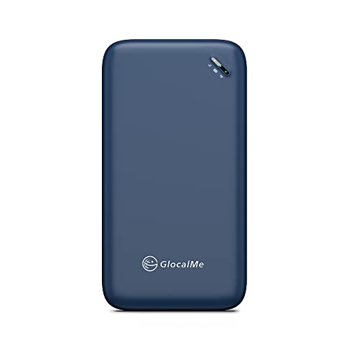 GlocalMe UPP 4G Mobiler WLAN Router, verfügbar in über 140 Ländern, Keine SIM-Karte nötig, Keine Roaminggebühren, MIFI mit 1GB globalen und 8GB EU Daten, Internationaler Hotspot (Blau) von GlocalMe