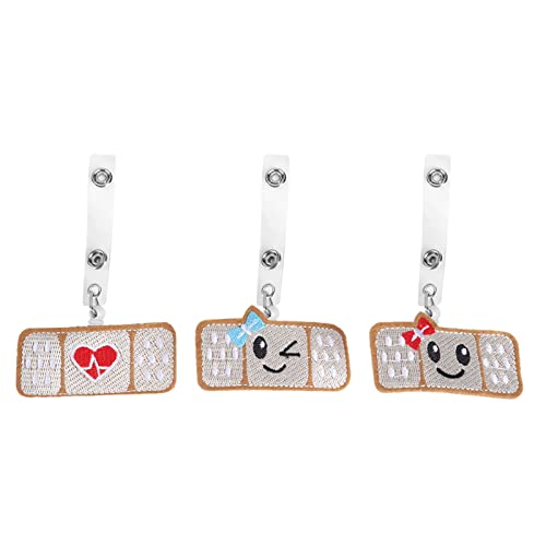 3pcs Glomora 360 Grad Rotierende Abzeichen Rollen Bogenherzhäute Clip Retacriactable Employee Card (Beige - Red bow + Blue bow + Red heart) von Glomora