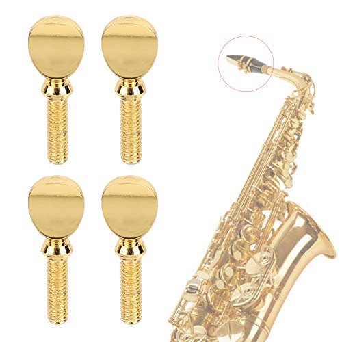 Glomora Goldene Saxophon-Halsschrauben, vierteilige Saxophon-Mundstück-Bindungsschrauben, Leistung und Lernpersonal müssen, Holzblasinstrumente C64 Ersatzteile für Sopran-Tenorsaxophon von Glomora