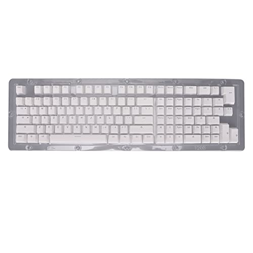 Glomora Mechanische Tastatur-Tastenkappen, PBT 114-Tasten-Set, zweifarbige, spritzgegossene, durchscheinende OEM-Tastenkappen (Mini White) von Glomora