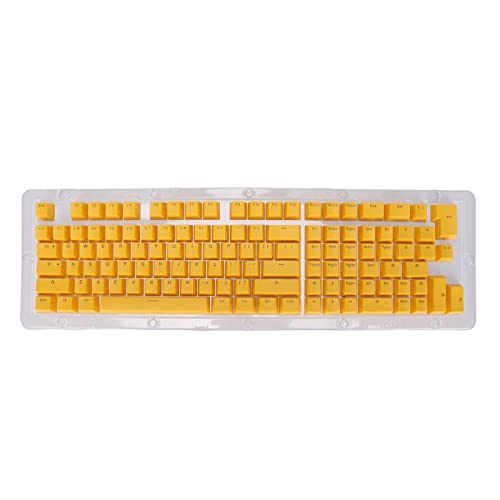 Glomora Mechanische Tastatur-Tastenkappen, PBT 114-Tasten-Set, zweifarbige, spritzgegossene, durchscheinende OEM-Tastenkappen (Mini Yellow) von Glomora