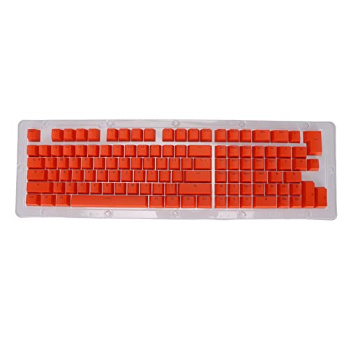 Glomora Mechanische Tastatur-Tastenkappen, PBT 114-Tasten-Set, zweifarbige, spritzgegossene, durchscheinende OEM-Tastenkappen (Mini orange red) von Glomora