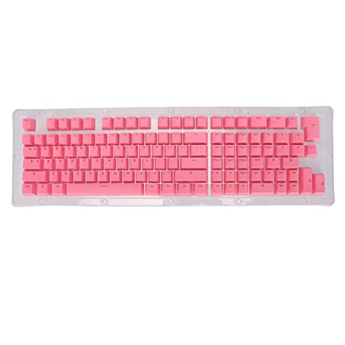 Glomora Mechanische Tastatur-Tastenkappen, PBT 114-Tasten-Set, zweifarbige, spritzgegossene, durchscheinende OEM-Tastenkappen (Mini pink) von Glomora