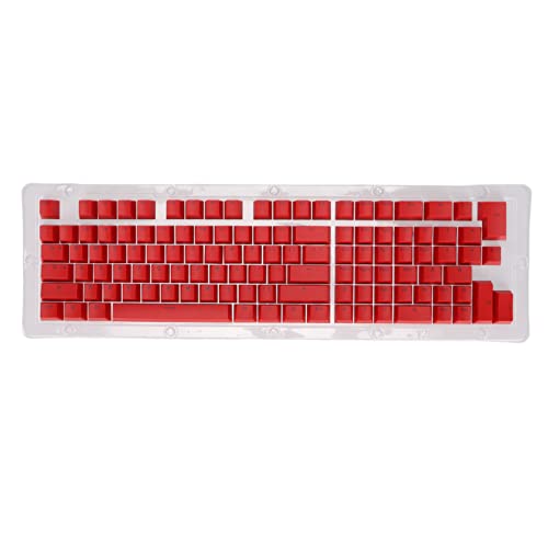 Glomora Mechanische Tastatur-Tastenkappen, PBT 114-Tasten-Set, zweifarbige, spritzgegossene, durchscheinende OEM-Tastenkappen (Mini red) von Glomora
