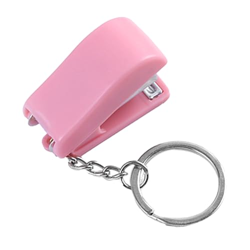 Glomora Mini Keychain Heftlers Kreativität, niedlicher leichter Mini -Hefter mit Keychain für Schülerschreiber Schulbüro (Pink) von Glomora