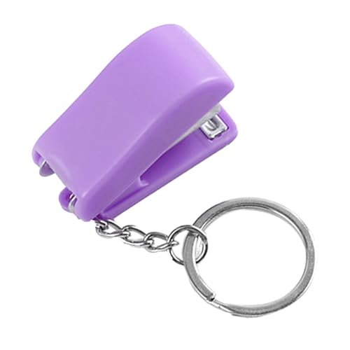 Glomora Mini Keychain Heftlers Kreativität, niedlicher leichter Mini -Hefter mit Keychain für Schülerschreiber Schulbüro (Purple) von Glomora