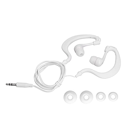 Glomora Swimming Headphones,3.5mm Plug IP68 Conduction Headphones Earbuds Water Earphones with Replace Earplugs for Running Surfing Diving (White Orange) von Glomora