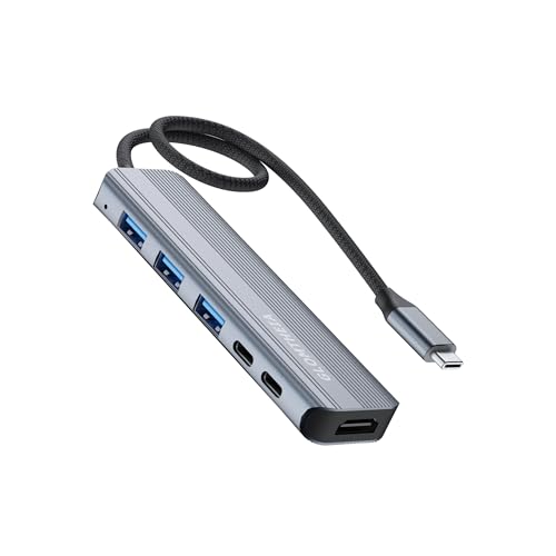 Glomtheia USB C Hub HDMI Multiport Adapter Dongles für MacBook Pro/Air Mac iPad Laptop, Tpye C Mehrfachdock mit 4k@30Hz HDMI, USB A 3.0, USB C 3.0, 100W Pass Through Charging Glomtheia USB C Hub HDMI Multiport Adapter Dongles für MacBook Pro/Air Mac iPad Laptop, Tpye C Mehrfachdock mit 4k@30Hz HDMI, USB A 3.0, USB C 3.0, 100W Pass Through Charging von Glomtheia
