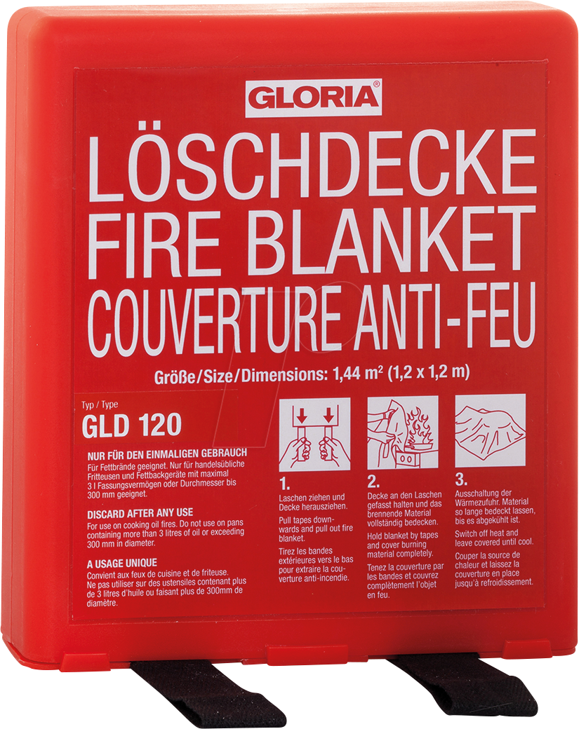 GLORIA GLD120 - Feuer-Löschdecke, 120x120 cm von Gloria