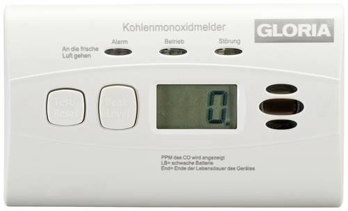 Gloria KO10D Kohlenmonoxid-Melder inkl. 10 Jahres-Batterie batteriebetrieben detektiert Kohlenmonoxi Gloria KO10D Kohlenmonoxid-Melder inkl. 10 Jahres-Batterie batteriebetrieben detektiert Kohlenmonoxi von Gloria