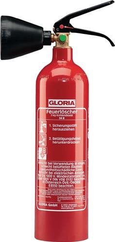 Gloria Kohlendioxidfeuerlöscher 2kg 34 B m.Wandh. 001831.0000 von Gloria