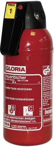 Gloria P2GM Pulverfeuerlöscher 2kg Brandklasse: A, B, C Inhalt 1St. von Gloria