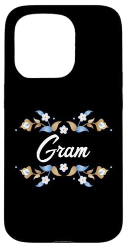 Gram Floral Blue Gold White Ornament Rahmen Tante Oma Mama Hülle für iPhone 15 Pro Gram Floral Blue Gold White Ornament Rahmen Tante Oma Mama Hülle für iPhone 15 Pro von Glorious Grandma Names