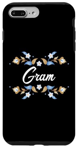 Gram Floral Blue Gold White Ornament Rahmen Tante Oma Mama Hülle für iPhone 7 Plus/8 Plus Gram Floral Blue Gold White Ornament Rahmen Tante Oma Mama Hülle für iPhone 7 Plus/8 Plus von Glorious Grandma Names