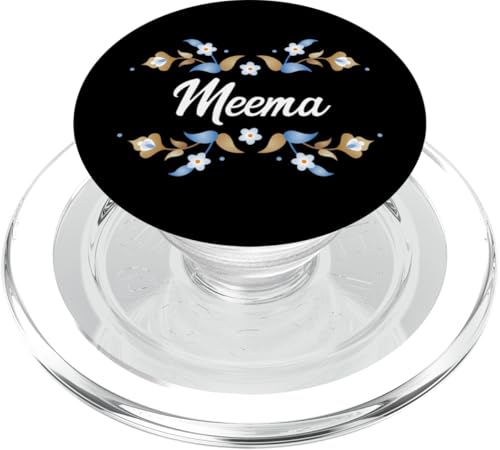 Meema Blumenmuster, Blau / Gold / Weiß PopSockets PopGrip für MagSafe Meema Blumenmuster, Blau / Gold / Weiß PopSockets PopGrip für MagSafe von Glorious Grandma Names