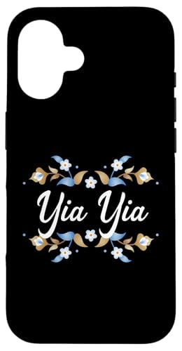 Yia Yia Bilderrahmen, Blumenmuster, Blau / Gold / Weiß Hülle für iPhone 16 Yia Yia Bilderrahmen, Blumenmuster, Blau / Gold / Weiß Hülle für iPhone 16 von Glorious Grandma Names