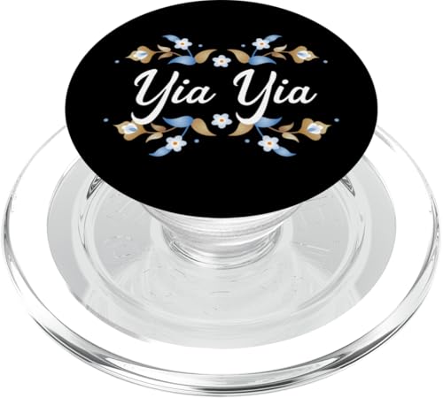 Yia Yia Bilderrahmen, Blumenmuster, Blau / Gold / Weiß PopSockets PopGrip für MagSafe Yia Yia Bilderrahmen, Blumenmuster, Blau / Gold / Weiß PopSockets PopGrip für MagSafe von Glorious Grandma Names