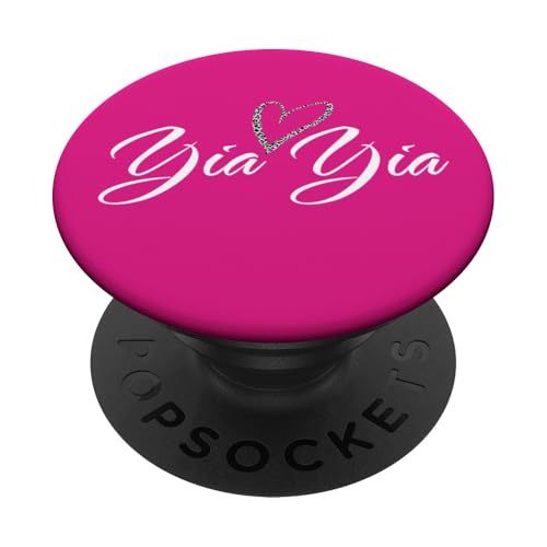 Yia Yia mit Leopardenmuster, Herz, lustiges Geschenk für Tante Oma PopSockets Klebender PopGrip Yia Yia mit Leopardenmuster, Herz, lustiges Geschenk für Tante Oma PopSockets Klebender PopGrip von Glorious Grandma Names