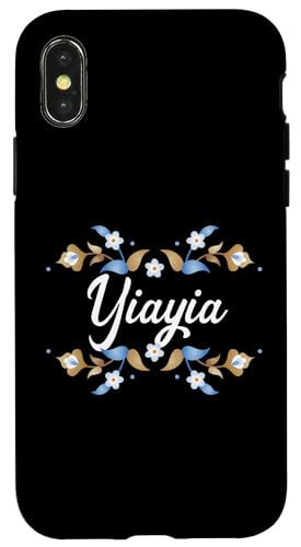 Yiayia Blumenmuster, Blau, Gold, Weiß, Rahmen für Tante, Oma, Mutter Hülle für iPhone X/XS Yiayia Blumenmuster, Blau, Gold, Weiß, Rahmen für Tante, Oma, Mutter Hülle für iPhone X/XS von Glorious Grandma Names