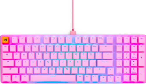 Glorious Gaming GMMK 2 Full Size (96%) – Mechanisches Gaming-Keyboard, Aluminiumrahmen, anpassbar, Doubleshot-Kappen, Glorious Fox Schalter, tastenweise RGB, Amerikanisch QWERTY Layout - Rosa von Glorious