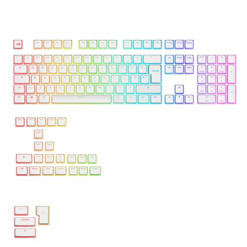 Glorious Gaming - GPBT Aura RGB Keycaps: Pudding-Style-Keycaps, Double-Shot PBT, lichtdurchlässig, für mechanische 100%-, 75%-, 65%- und 60%-Spezialtastaturen, Weiß, Englische QWERTY-Belegung Glorious Gaming - GPBT Aura RGB Keycaps: Pudding-Style-Keycaps, Double-Shot PBT, lichtdurchlässig, für mechanische 100%-, 75%-, 65%- und 60%-Spezialtastaturen, Weiß, Englische QWERTY-Belegung von Glorious