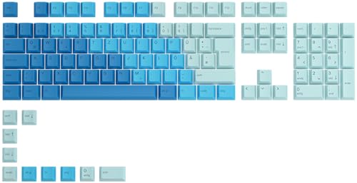 Glorious Gaming 115x GPBT-Keycaps - Cherry-Profil, äußerst widerstandsfähiger PBT-Kunststoff, optisch EIN Blickfang, überragende Akustik, Originalschrift, Deutsch Layout - Ocean von Glorious