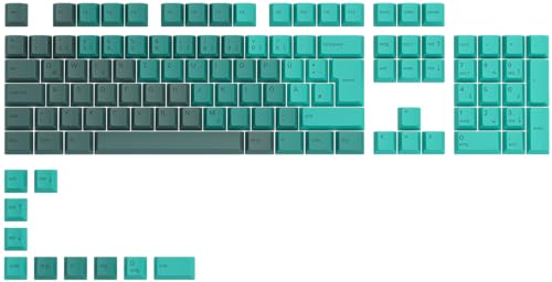 Glorious Gaming 115x GPBT-Keycaps - Cherry-Profil, äußerst widerstandsfähiger PBT-Kunststoff, optisch EIN Blickfang, überragende Akustik, Originalschrift, Deutsch Layout - Rain Forest von Glorious