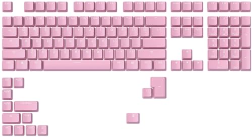 Glorious Gaming 123x ABS Doubleshot Keycaps V2 (US-Layout) - Dual Molded Design, garantiert farbecht, RGB-freundlich mit transparenter Beschriftung, passend für jeden MX-Schaft, US-Layout - Pink von Glorious