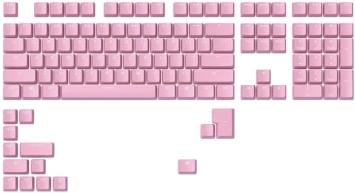 Glorious Gaming 123x ABS Doubleshot Keycaps V2 (US-Layout) - Dual Molded Design, garantiert farbecht, RGB-freundlich mit transparenter Beschriftung, passend für jeden MX-Schaft, US-Layout - Pink von Glorious PC Gaming Race