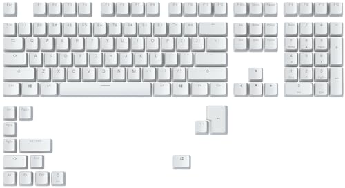 Glorious Gaming 123x ABS Doubleshot Keycaps V2 (US-Layout) - Dual Molded Design, garantiert farbecht, RGB-freundlich mit transparenter Beschriftung, passend für jeden MX-Schaft, US-Layout - Weiß von Glorious PC Gaming Race
