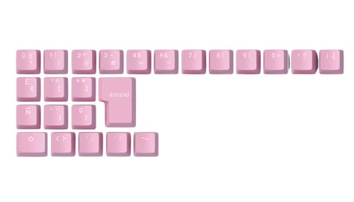 Glorious Gaming 24x ABS Doubleshot Keycaps V2 (Spanisch-Layout) - Dual Molded Design, garantiert farbecht, RGB-freundlich mit transparenter Beschriftung, passend für jeden MX-Schaft - Pink von Glorious PC Gaming Race