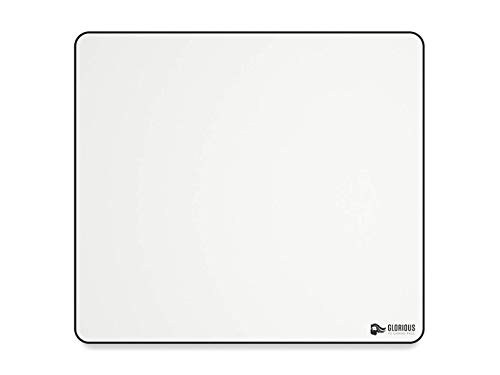 Glorious Gaming Cloth Gaming Mousepad (XL Heavy) - Gesteppte Ränder, Glatte Oberfläche für Speed & Control, Rutschfester Boden, waschmaschinenfest, groß (460 x 410 x 5mm) - Weiß von Glorious