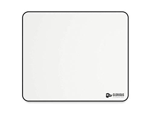 Glorious Gaming Cloth Gaming Mousepad (groß) - Gesteppte Ränder, Glatte Oberfläche für Speed & Control, Anti-Rutsch-Boden, waschmaschinenfest, groß (330 x 280 x 3mm) - Weiß von Glorious
