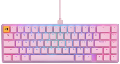 Glorious Gaming GMMK 2 Compact (65%) – Mechanisches Gaming-Keyboard, Aluminiumrahmen, anpassbar, Doubleshot-Kappen, Fox Schalter, tastenweise RGB, Amerikanisch QWERTY Layout - Rosa von Glorious