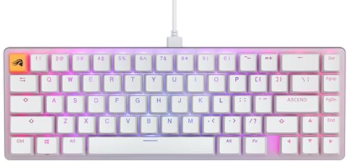 Glorious Gaming GMMK 2 Compact (65%) – Mechanisches Gaming-Keyboard, Aluminiumrahmen, anpassbar, Doubleshot-Kappen, Fox Schalter, tastenweise RGB, Amerikanisch QWERTY Layout - Weiß von Glorious