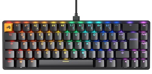 Glorious Gaming GMMK 2 Compact (65%) – Mechanisches Gaming-Keyboard, Aluminiumrahmen, anpassbar, Doubleshot-Kappen, Fox Schalter, tastenweise RGB, Deutsch QWERTZ Layout - Schwarz von Glorious