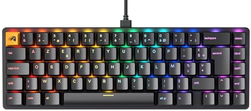 Glorious Gaming GMMK 2 Compact (65%) – Mechanisches Gaming-Keyboard, Aluminiumrahmen, anpassbar, Doubleshot-Kappen, Fox Schalter, tastenweise RGB, Französisches AZERTY Layout - Schwarz von Glorious