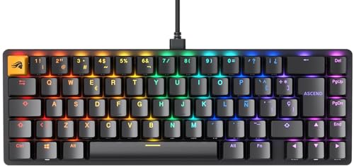 Glorious Gaming GMMK 2 Compact (65%) – Mechanisches Gaming-Keyboard, Aluminiumrahmen, anpassbar, Doubleshot-Kappen, Fox Schalter, tastenweise RGB, Spanisch QWERTY Layout - Schwarz von Glorious