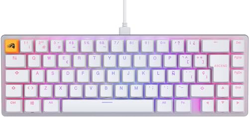 Glorious Gaming GMMK 2 Compact (65%) – Mechanisches Gaming-Keyboard, Aluminiumrahmen, anpassbar, Doubleshot-Kappen, Fox Schalter, tastenweise RGB, Spanisch QWERTY Layout - Weiß von Glorious