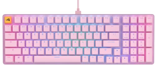 Glorious Gaming GMMK 2 Full Size (96%) – Mechanisches Gaming-Keyboard, Aluminiumrahmen, anpassbar, Doubleshot-Kappen, Fox Schalter, tastenweise RGB, Amerikanisch QWERTY Layout - Rosa von Glorious