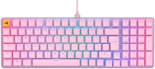 Glorious Gaming GMMK 2 Full Size (96%) – Mechanisches Gaming-Keyboard, Aluminiumrahmen, anpassbar, Doubleshot-Kappen, Glorious Fox Schalter, tastenweise RGB, Deutsch QWERTZ Layout - Rosa von Glorious PC Gaming Race