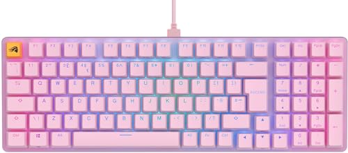 Glorious Gaming GMMK 2 Full Size (96%) – Mechanisches Gaming-Keyboard, Aluminiumrahmen, anpassbar, Doubleshot-Kappen, Glorious Fox Schalter, tastenweise RGB, Englisch QWERTY Layout - Rosa von Glorious PC Gaming Race