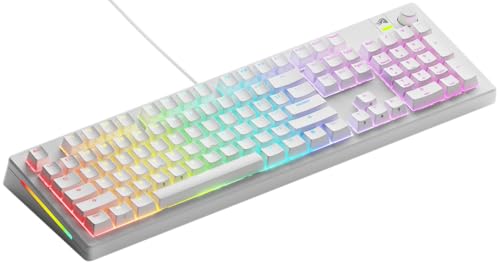 Glorious Gaming GMMK 3: Mechanische Tastatur, Full Size 100%, modulares Dichtungssystem, Doubleshot-PBT-Tastenkappen, Aluminium-Schalterplatte, Hot-Swap (3/5-Pin), Amerikanische QWERTY - Weiß von Glorious PC Gaming Race