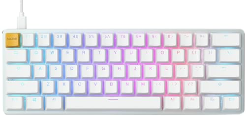 Glorious Gaming GMMK Compact (60%) – Mechanisches Gaming-Keyboard, Gateron Brown Schalter (taktil), Doubleshot-Kappen, tastenweise RGB, anpassbar, 60%-Keyboard, Amerikanisch QWERTY Layout - Weiß von Glorious