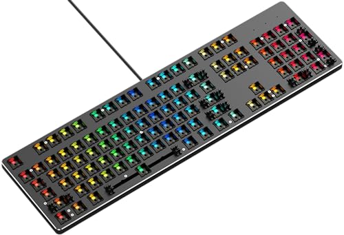 Glorious Gaming GMMK Full Size (100%) Barebones (Frame Only) – Mechanisches Gaming-Keyboard, tastenweise RGB-Beleuchtung, Hot-Swap & individuell anpassbar, Amerikanisch/ANSI Layout - Schwarz von Glorious