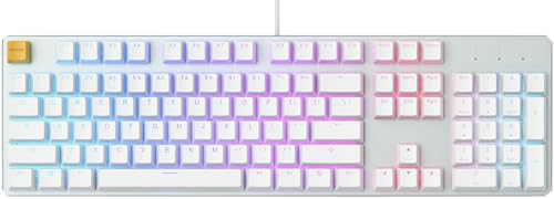 Glorious Gaming GMMK Full Size (100%) – Mechanisches Gaming-Keyboard, Gateron Brown Schalter (taktil), Doubleshot-Kappen, RGB, Hot-Swap & individuell anpassbar, Amerikanisch QWERTY Layout - Weiß von Glorious