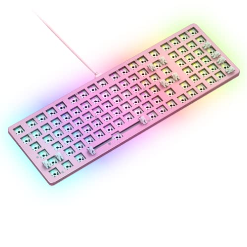 Glorious Gaming Keyboard,GMMK 2 Hot Swappable TKL Mechanische Tastatur, kabelgebunden, benutzerdefinierte Tastatur,Premium Barebones,Tastatur in voller Größe (Rosa RGB-Tastatur) von Glorious