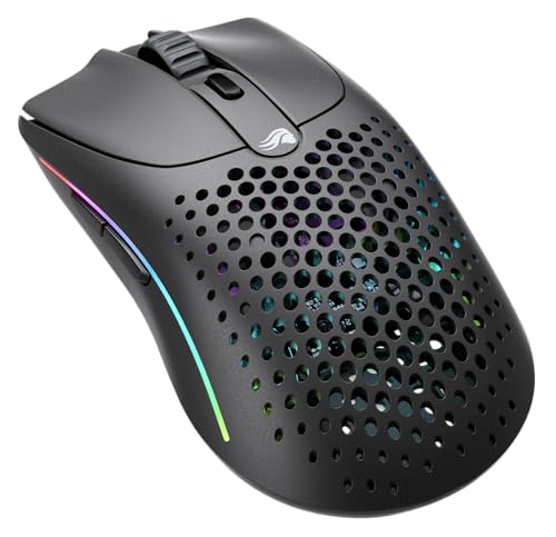 Glorious Gaming Model O 2 Wireless Gaming Mouse – 2,4 GHz & Bluetooth hybrid, superleichte 68 g, lange Akkulaufzeit, 26 k BAMF 2.0 Sensor, RGB-Beleuchtung, beidhändig, 6 Tasten, PTFE-Füße – Schwarz von Glorious