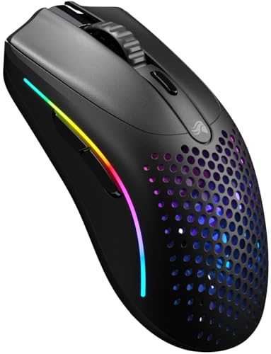 Glorious Model O 2 Mini Wireless Gaming-Maus - Leichte 57g, bis 210 Stunden Akkulaufzeit, Dual Wireless 2.4 GHz und Bluetooth 5.2, optischer Sensor mit 26K, 80M Klicks, 6 Tasten, FPS - Schwarz von Glorious PC Gaming Race