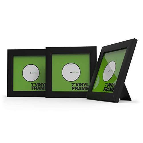 Glorious Vinyl Frame Set 7" Black - 3x Vinyl Cover Rahmen für 7"-Schallplatten, einfaches Anbringen und Austauschen, Alternativer Klappmechanismus, schwarz von Glorious